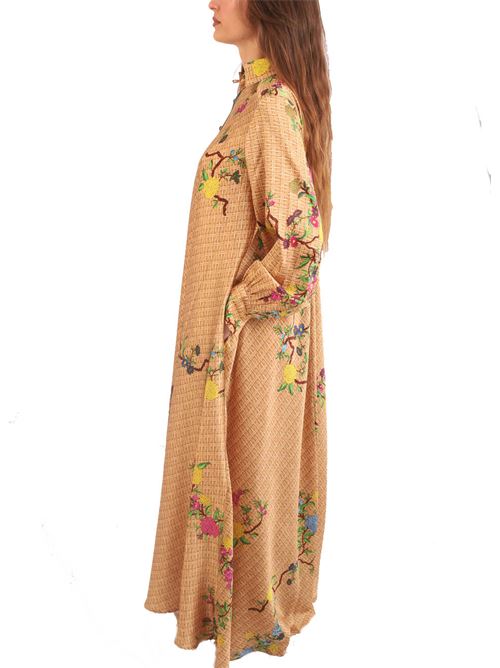 elegant long dress in floral silk Laboratorio Capri | LARACESTO
